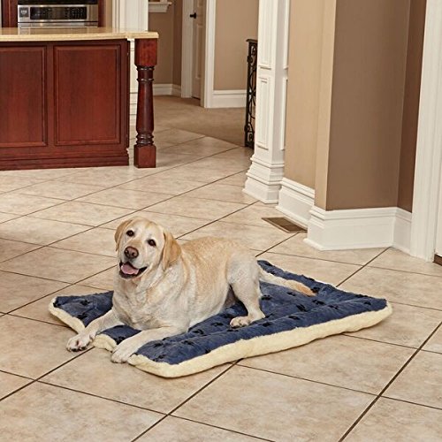 MIDWEST QuietTime Reversible Paw Print Fleece Bed