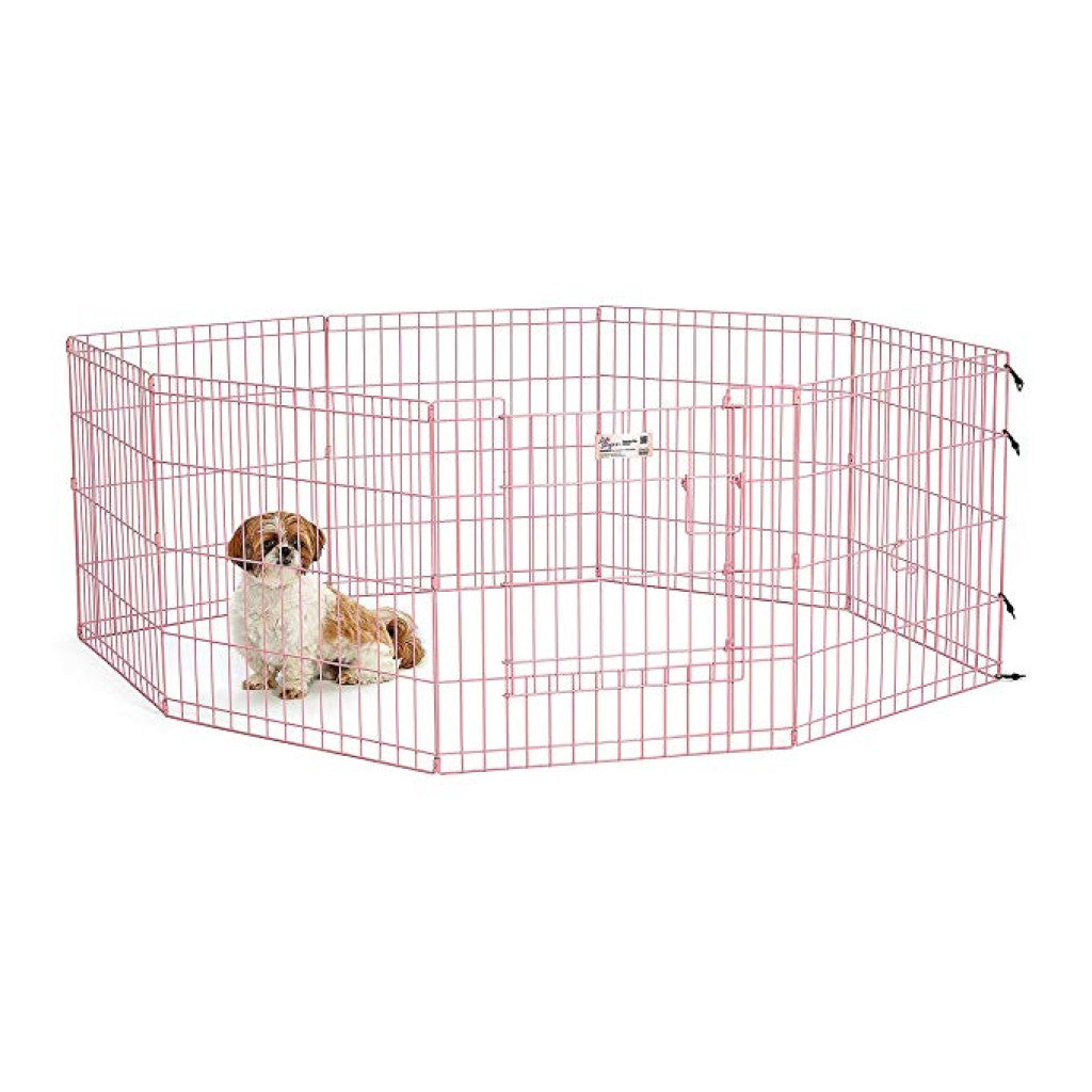 MIDWEST Pink Exercise Pen with Door 24"