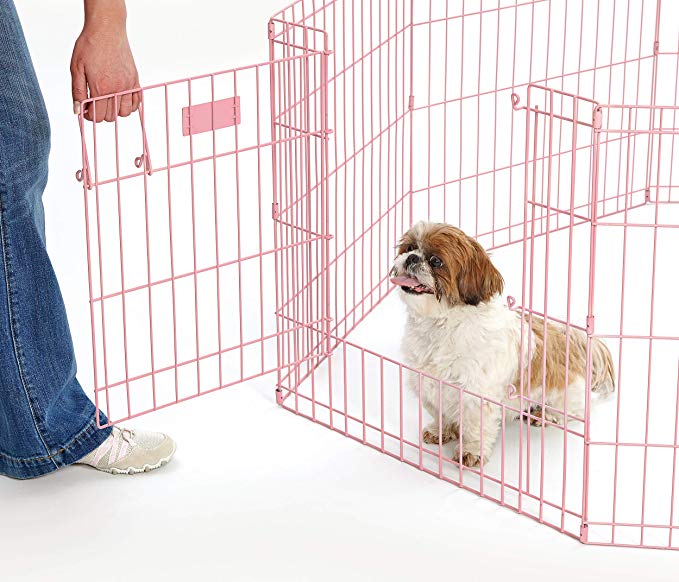 MIDWEST Pink Exercise Pen with Door 24"
