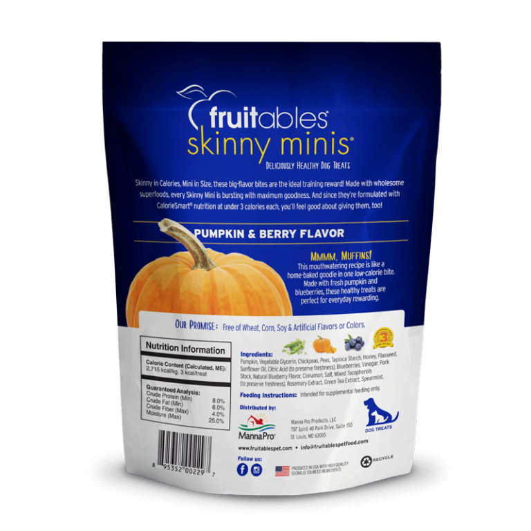 FRUITABLES Skinny Minis Pumpkin & Berry Dog Treats 141 gr
