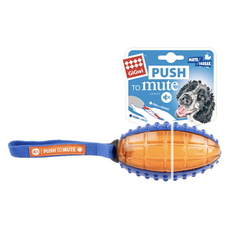 GIGWI 'Push to Mute' Rugby Ball (Blue/Orange)