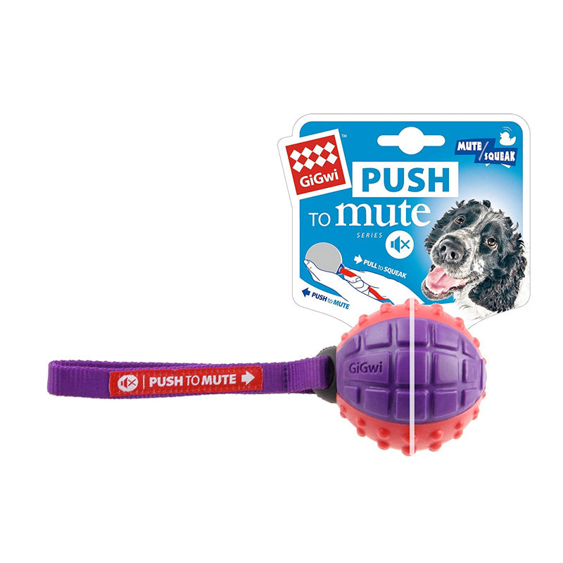 GIGWI 'Push to Mute' Ball (Red/Purple)
