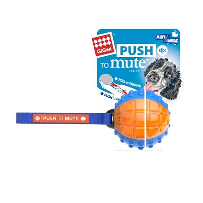 GIGWI 'Push to Mute' Ball (Blue/Orange)