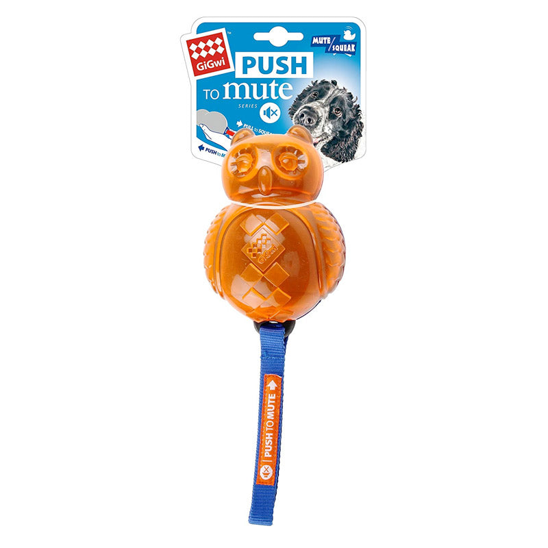GIGWI 'Push to Mute' Owl (Blue/Orange)