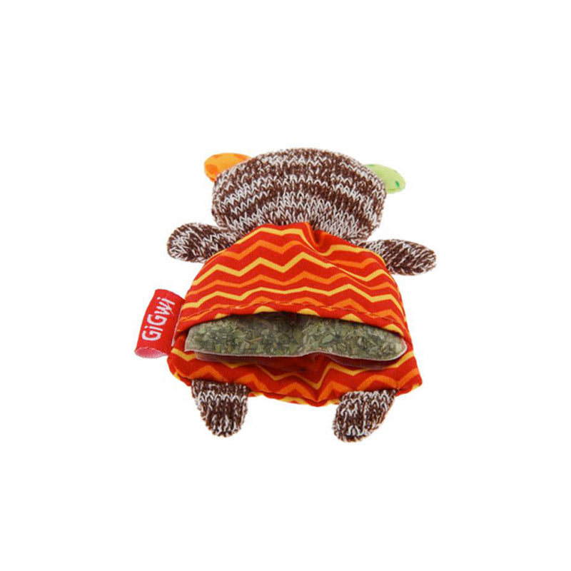 GIGWI Refillable Catnip Toy with 3 Catnip Bags (Bear)