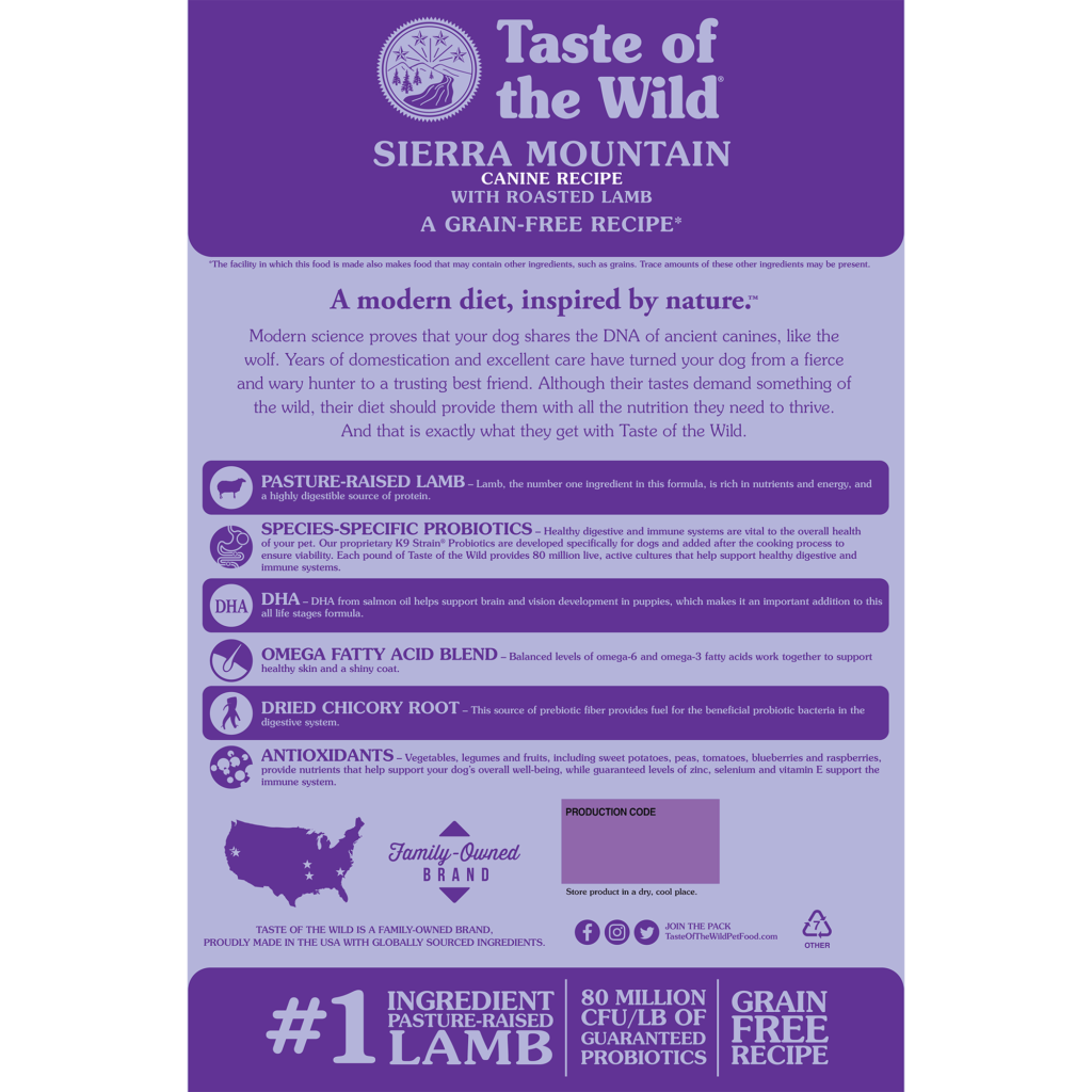 TASTE OF THE WILD Sierra Mountain Canine Recipe