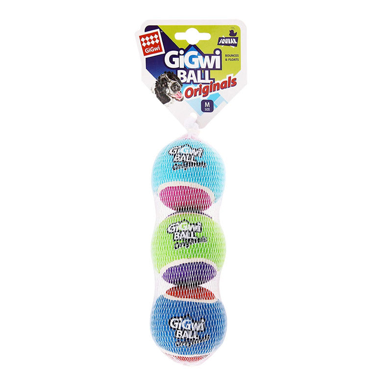 GIGWI Tennis Ball Different Colors 3pcs (Medium)