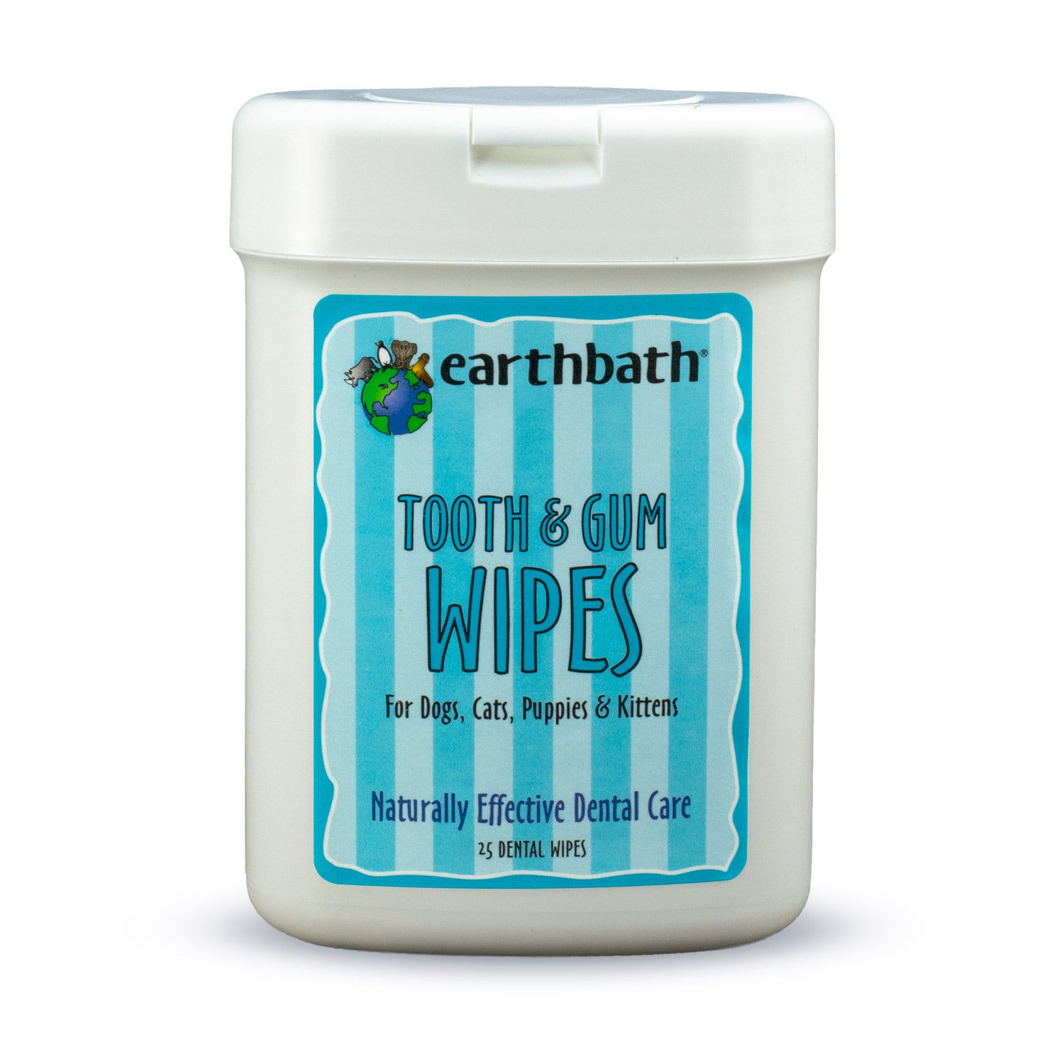 EARTHBATH Tooth & Gum Wipes (Peppermint & Baking Soda) 25 ct