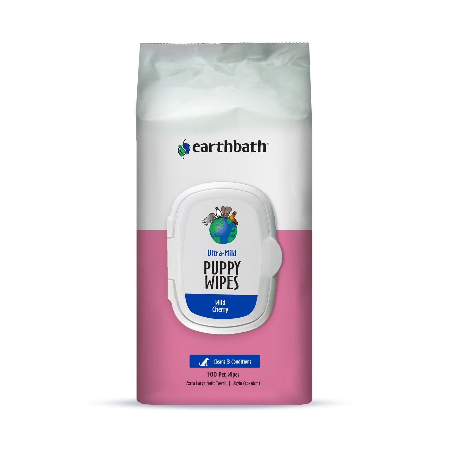 EARTHBATH Ultra-Mild Puppy Wipes (Wild Cherry) 100 ct