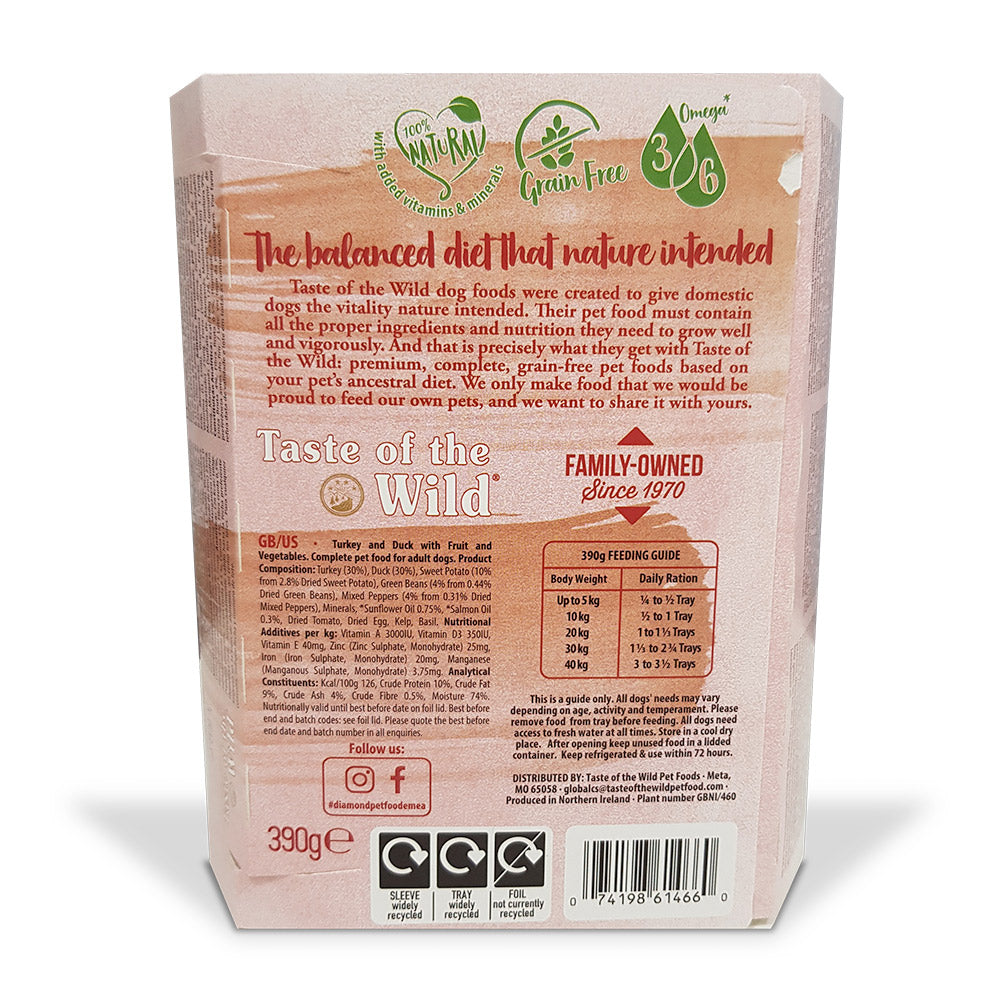 TASTE OF THE WILD Wet Food Tray (Turkey Fruit & Veg)