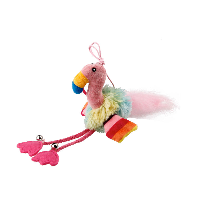 GIGWI Finger Ring Bird with Crinkle Paper and Bell (Pink&Blue)