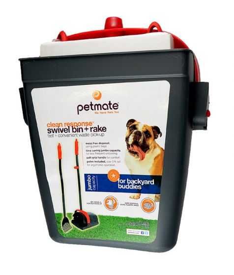 PETMATE Clean Response Swivel Bin & Rake