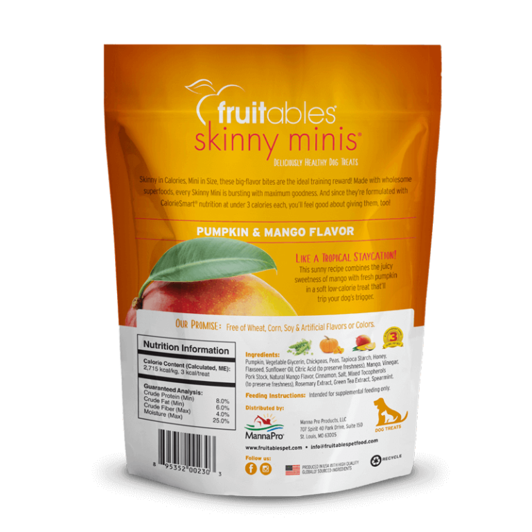 FRUITABLES Skinny Minis Pumpkin & Mango Dog Treats 141gr
