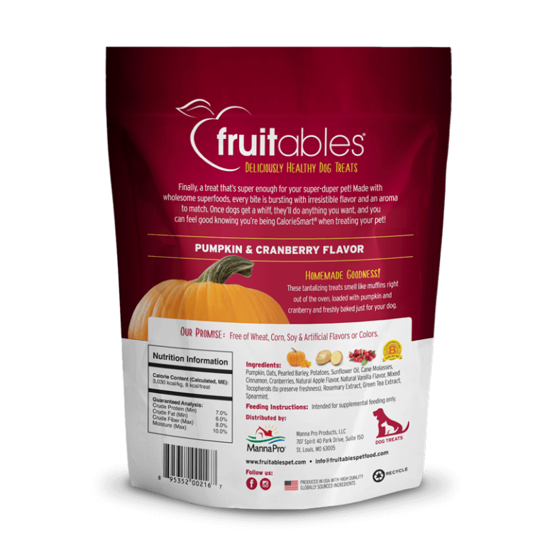 FRUITABLES Pumpkin & Cranberry Dog Treats 198gr