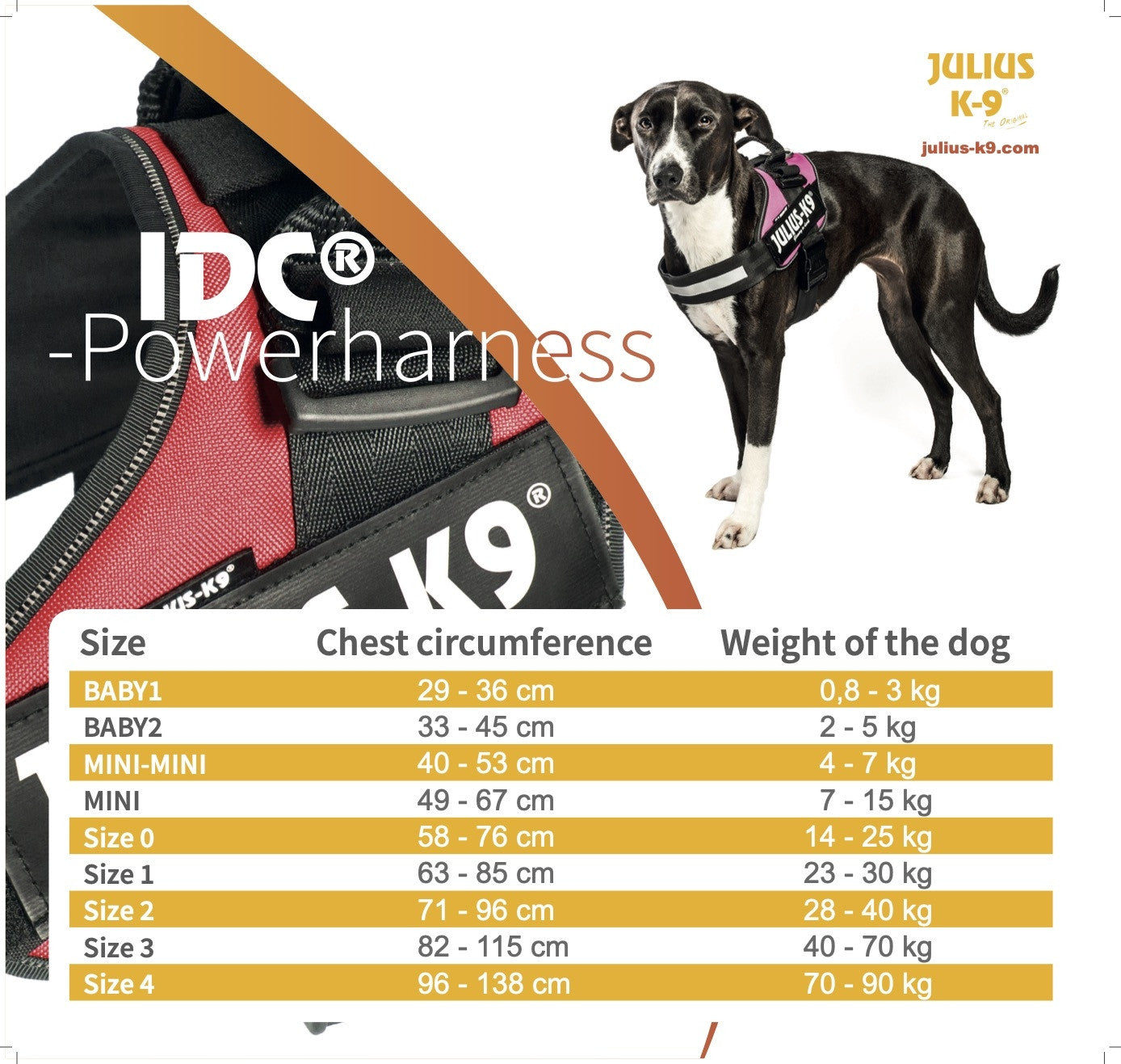 JULIUS-K9 High Visibility Powerharness (UV Orange)
