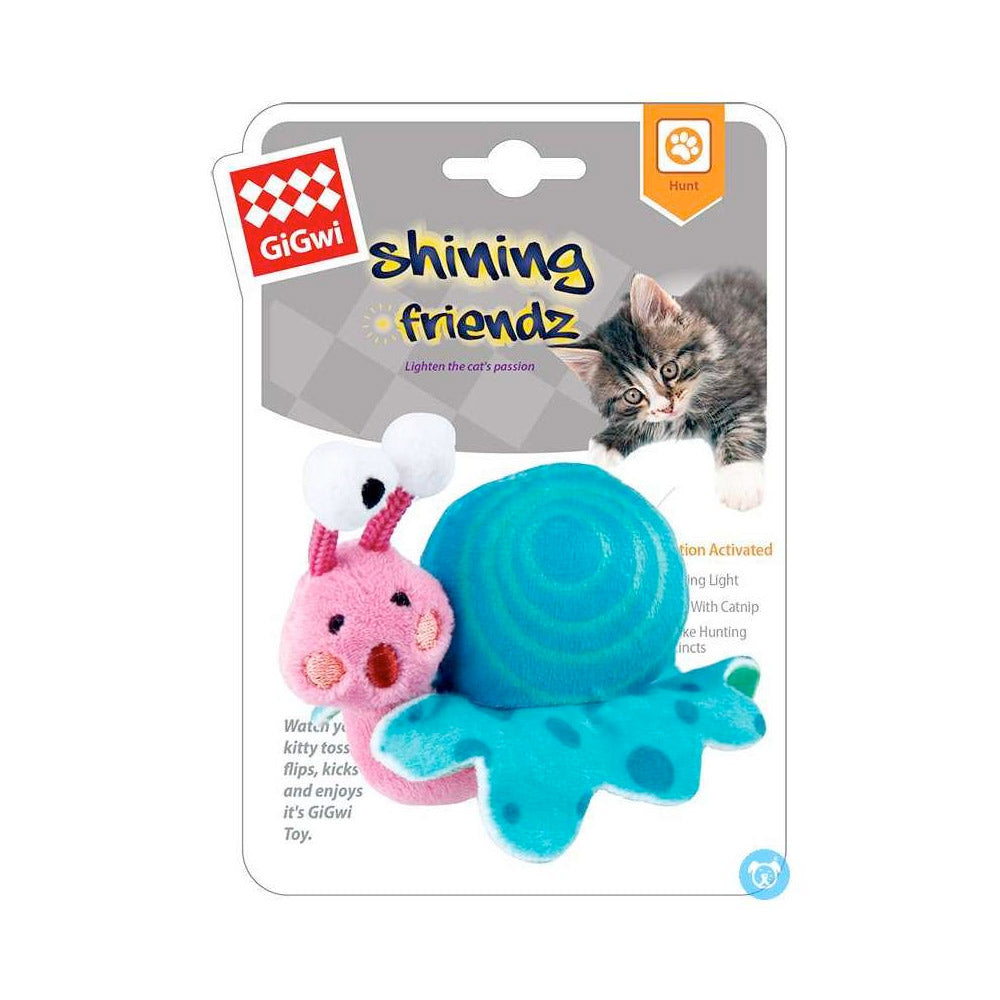 GIGWI "Shining Friends" with Activated LED light & Catnip inside (Snail)