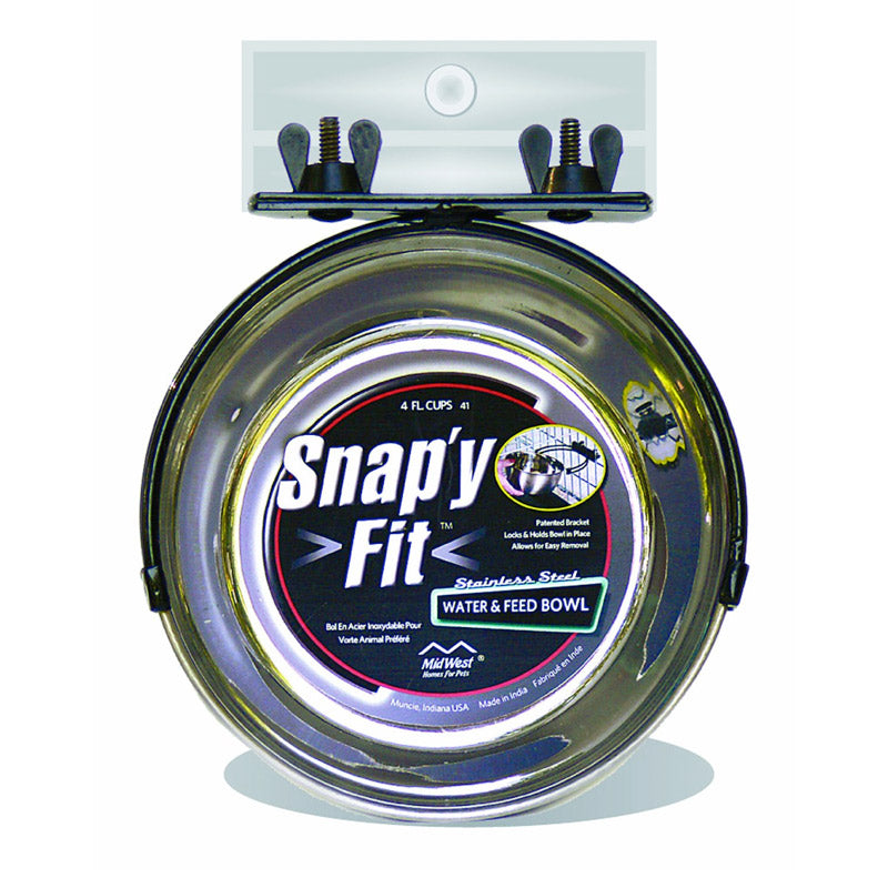 MIDWEST Snap'y Fit Stainless Steel Bowl