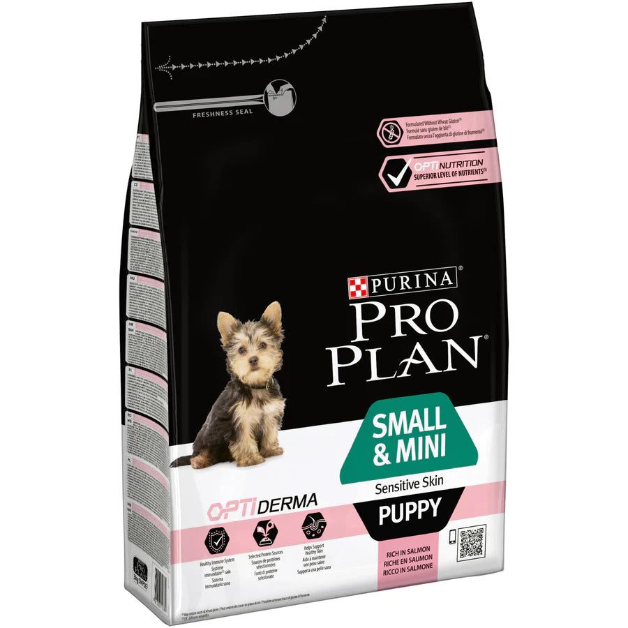 PURINA PRO PLAN Optiderma Sensitive Skin Puppy Small & Mini Dry Food Salmon( 3 kgs)
