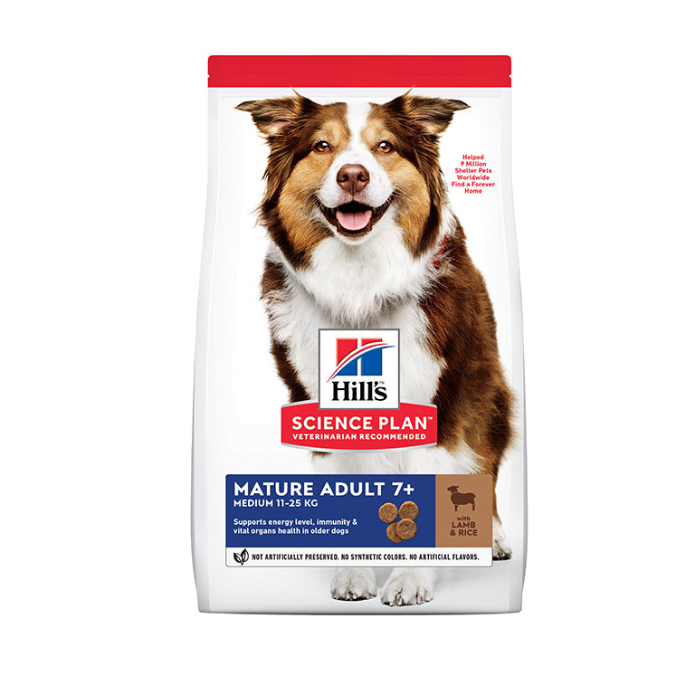 HILL'S Science Plan Medium Mature Adult 7+ Dog Dry Food With Lamb & Rice