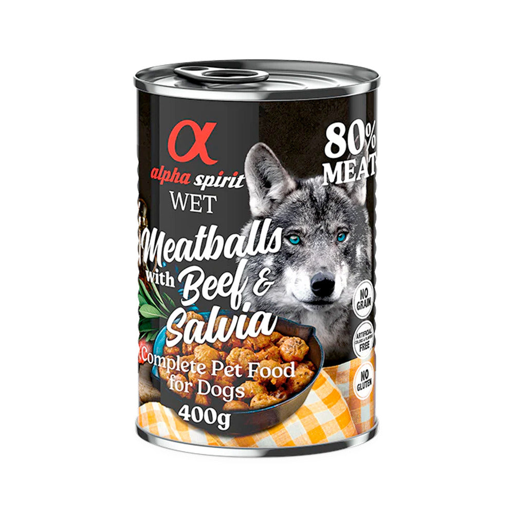 ALPHA SPIRIT Meatballs With Beef & Salvia Adult Dogs Wet Food (400 gr)