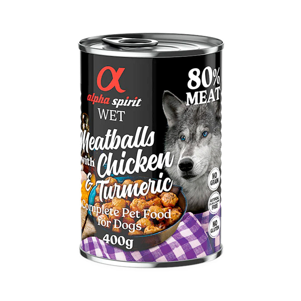 ALPHA SPIRIT Meatballs With Chicken & Turmeric Adult Dogs Wet Food (400 gr)