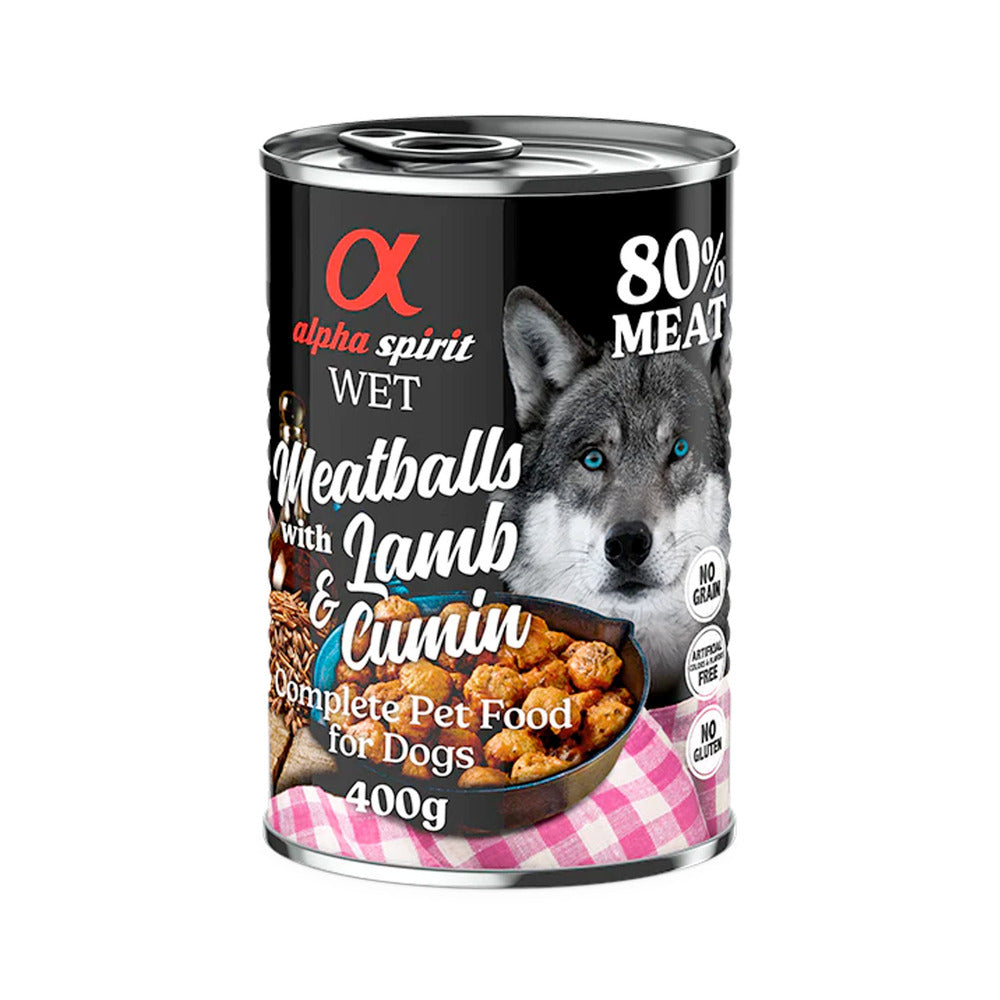 ALPHA SPIRIT Meatballs With Lamb & Cumin Adult Dogs Wet Food (400 gr)