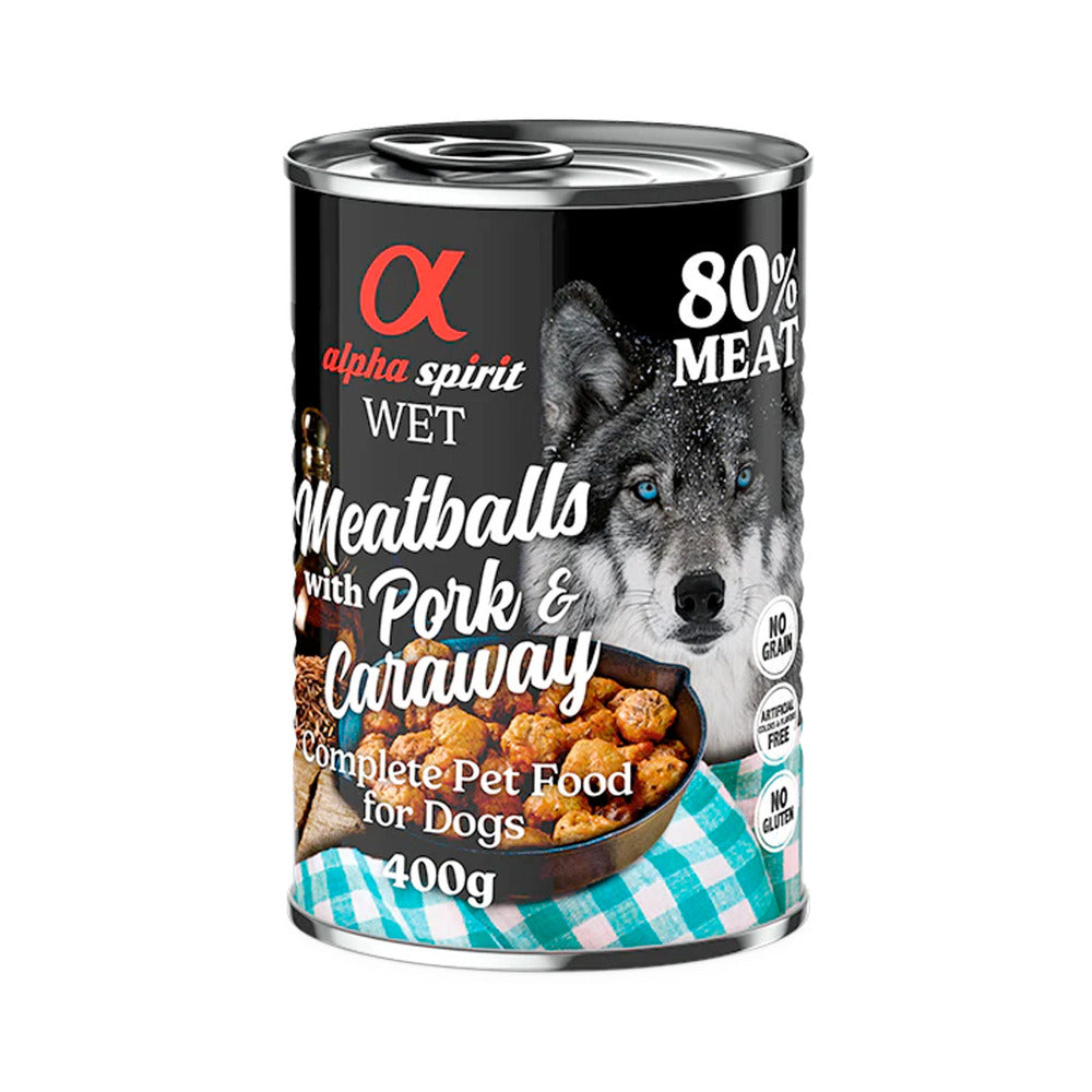 ALPHA SPIRIT Meatballs With Pork & Caraway Adult Dogs Wet Food (400 gr)