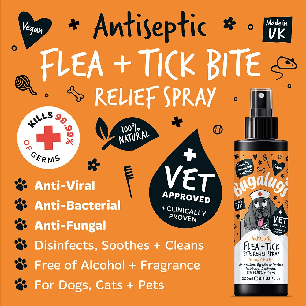 BUGALUGS Antiseptic Flea & Tick Bite Relief Spray (200ml)