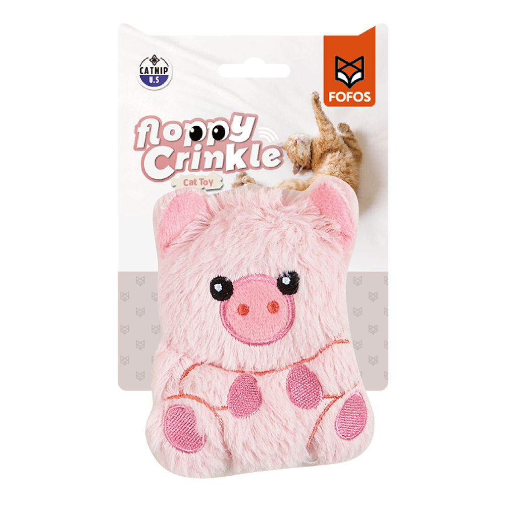 FOFOS Pig Floopy Crinkle Cat Toy