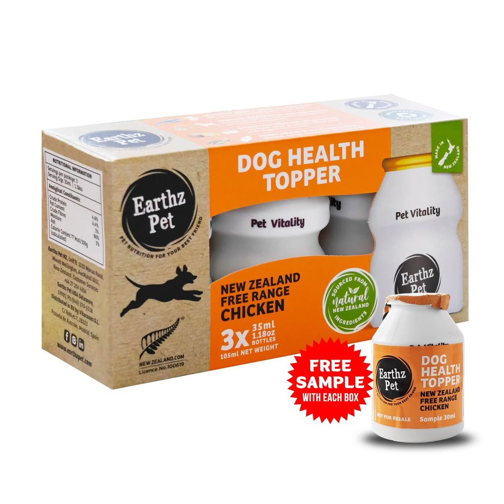 Earthz Pet New Zeeland Chicken Health Topper For Dogs (3 x 35 ml)