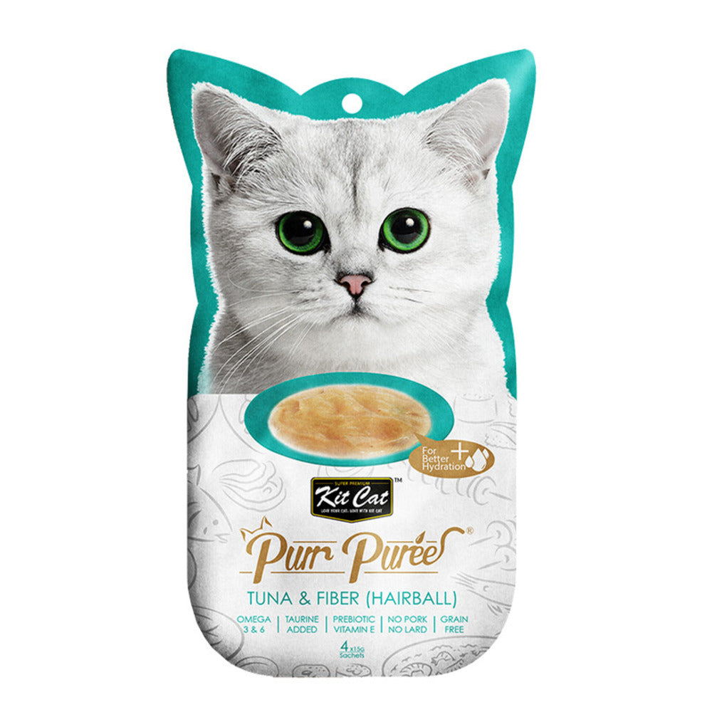 KIT CAT Purr Puree 4 Sachets Tuna & Fiber ( Exp:24th June 2024)