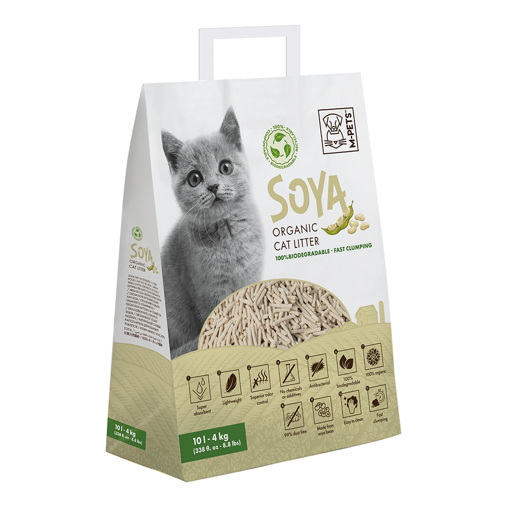M-PETS Biodegradable Soya Organic Cat Litter (10L Various Scents)