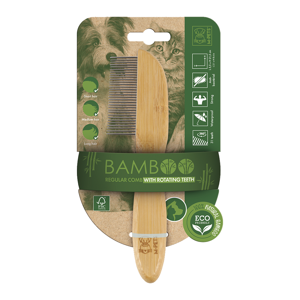 M-PETS Bamboo Regular Comb 31 Teeth