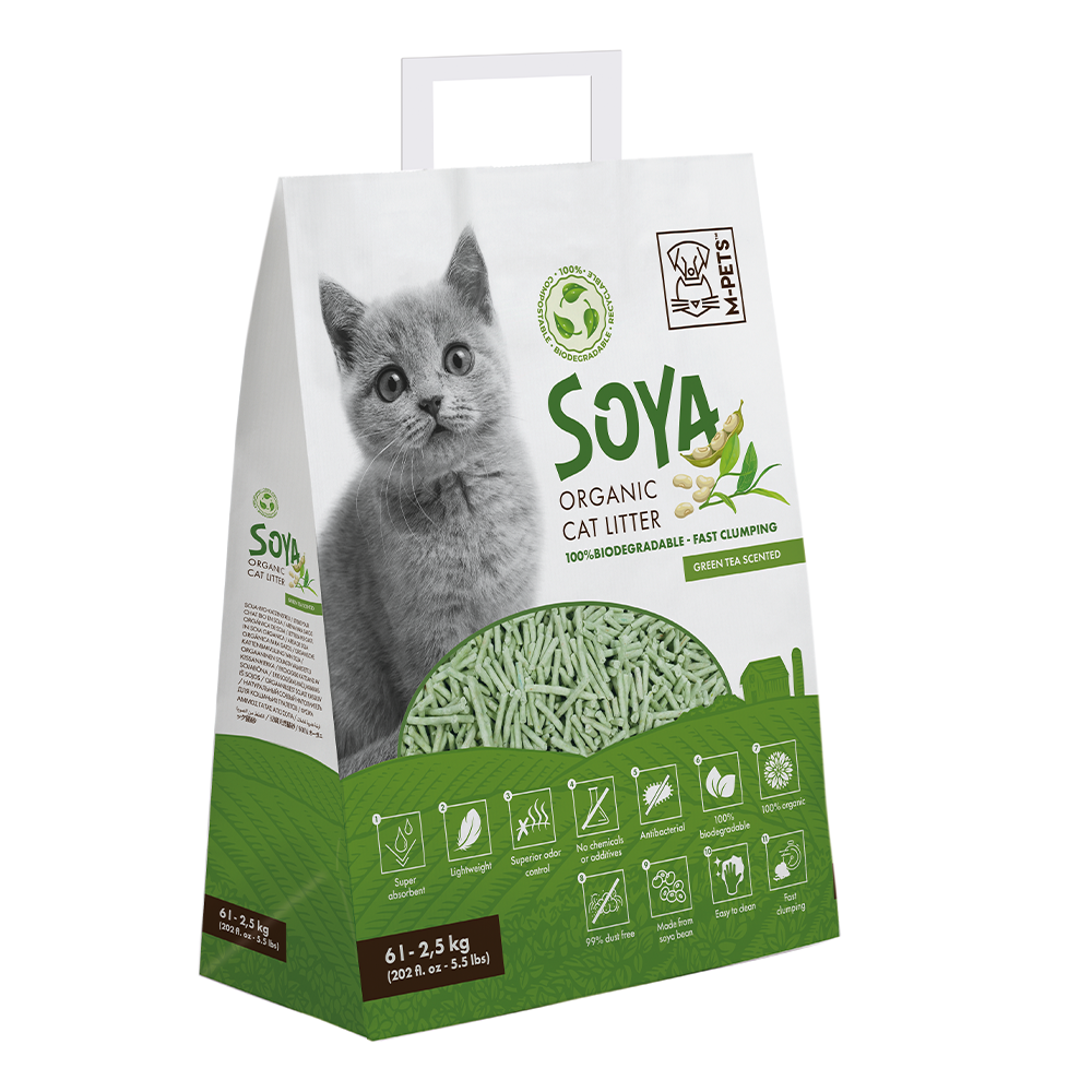 M-PETS Biodegradable Soya Organic Cat Litter (6L Various Scents)