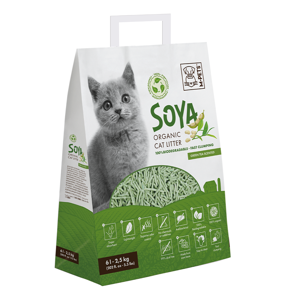 M-PETS Biodegradable Soya Organic Cat Litter (10L Various Scents)