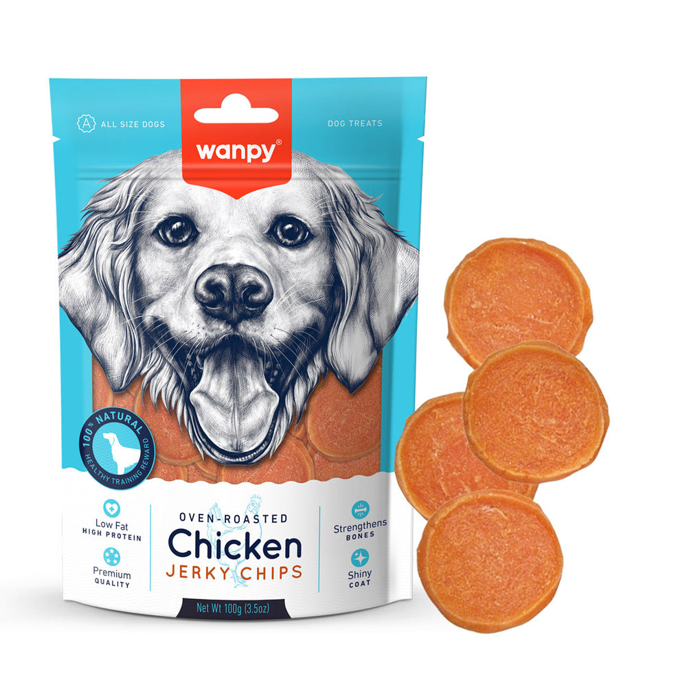 WANPY Chicken Jerky Chips Dog Treats (100gr)