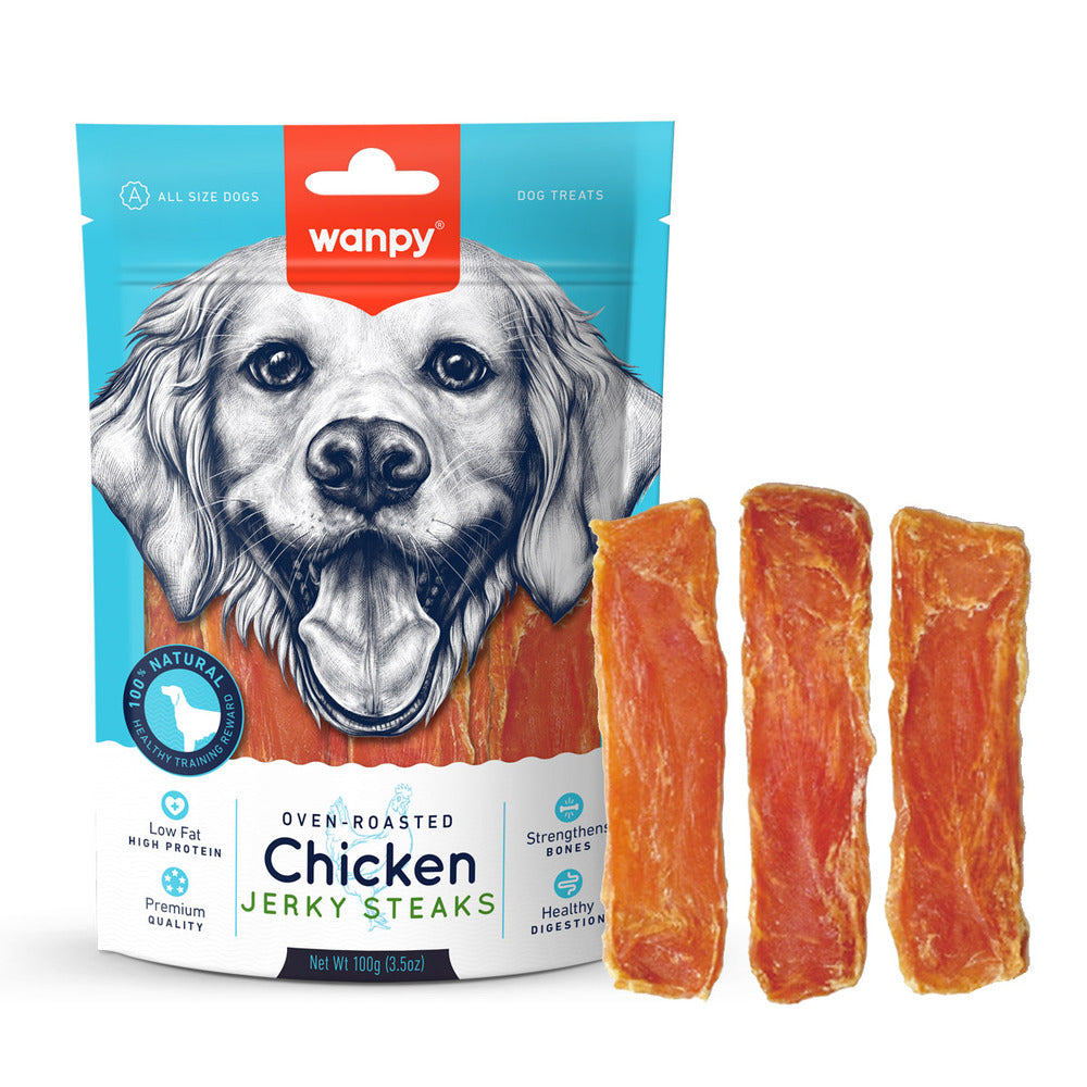 WANPY Chicken Jerky Steaks Dog Treats (100gr)