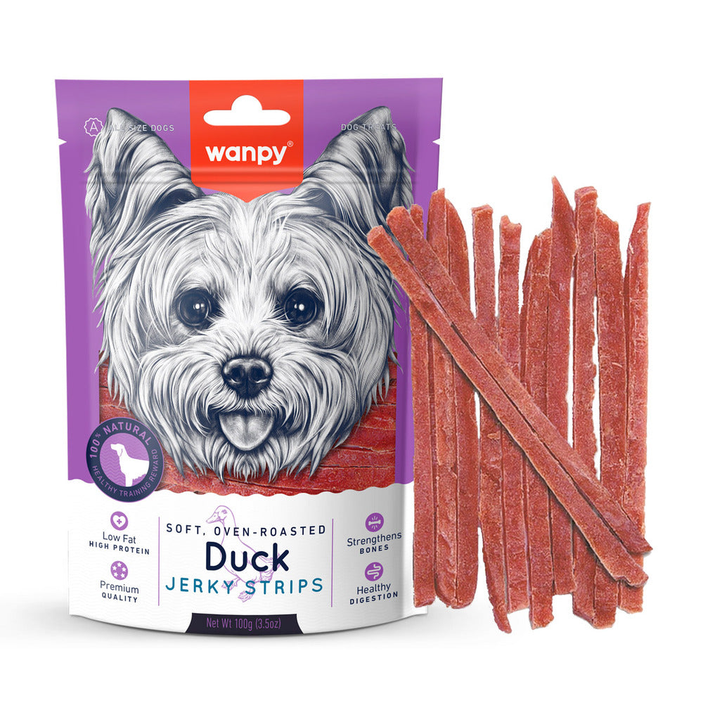 WANPY Soft Jerky Strips Dog Treats (Various Flavours 100 gr)