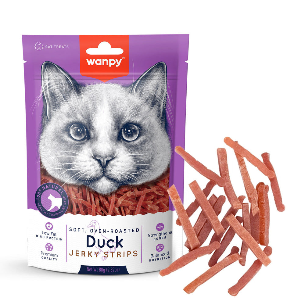 WANPY Soft Duck Jerky Strips Cat Treats (80 gr)