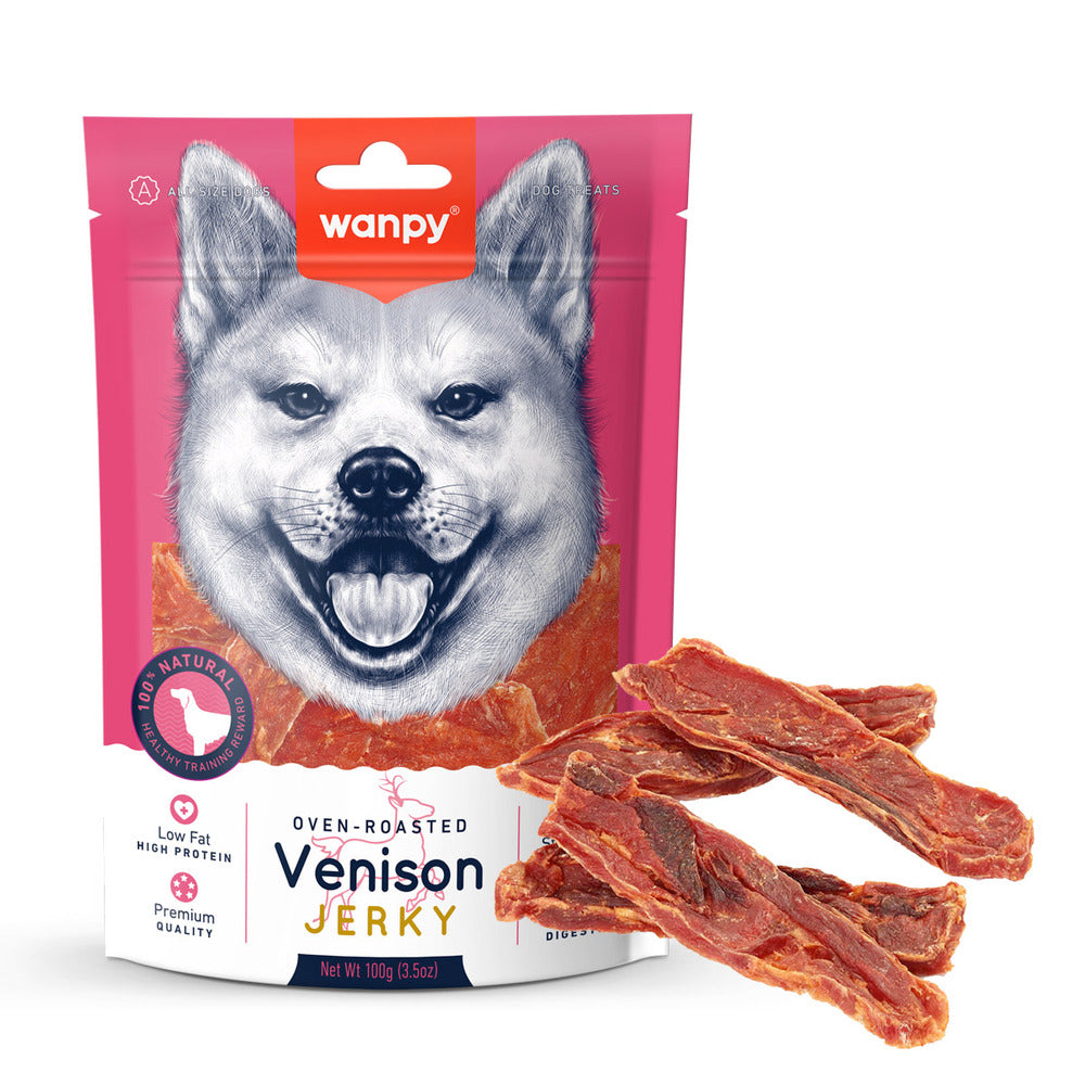 WANPY Dry Venison Jerky Dog Treats (100gr)