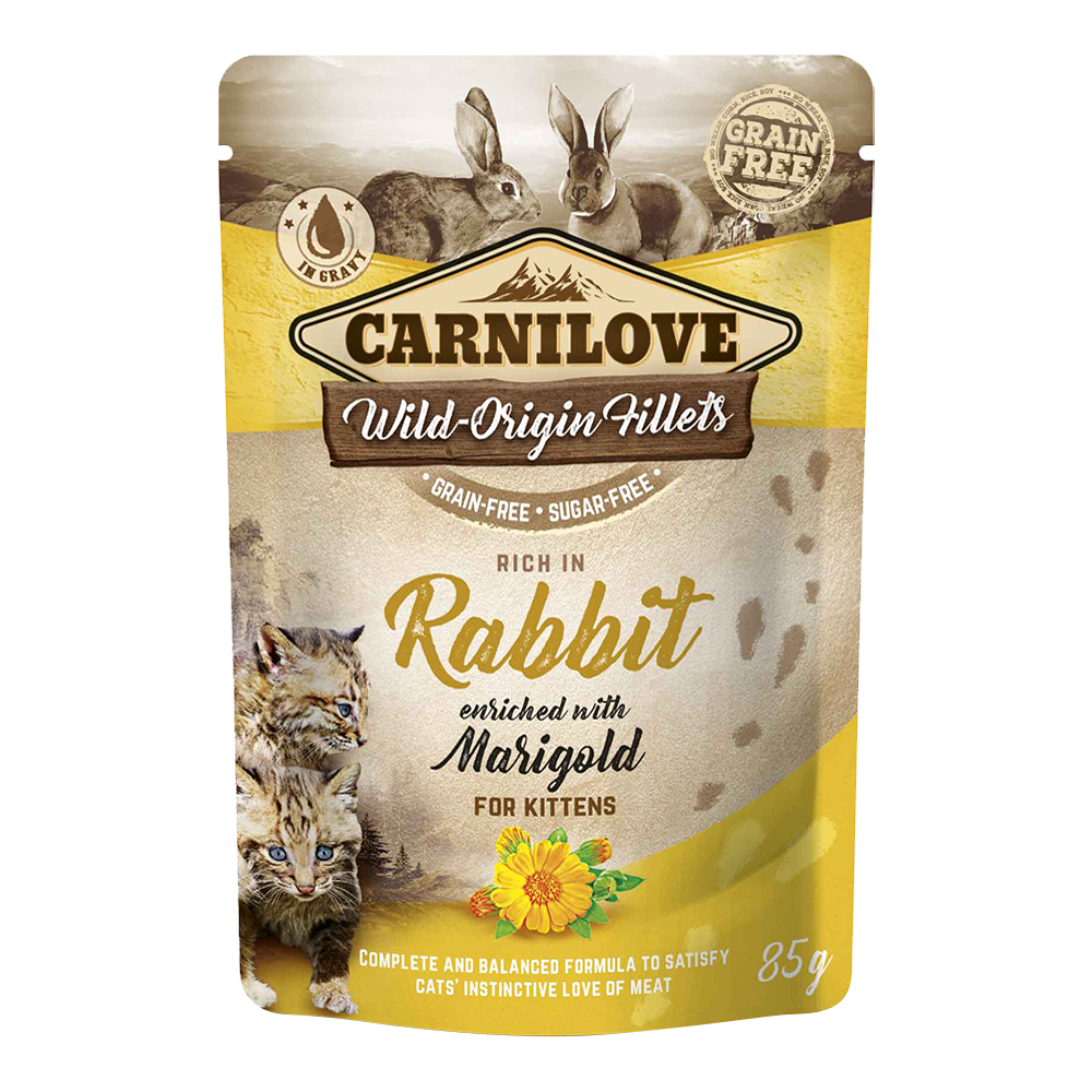 CARNILOVE Rabbit & Marigold For Kittens (24 pouches)
