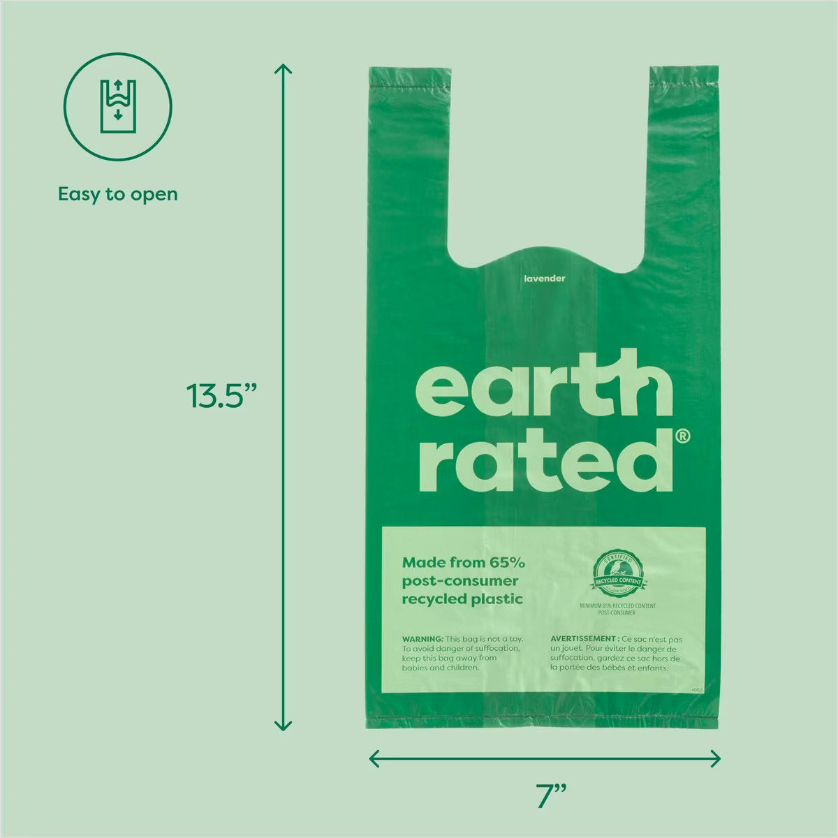 EARTH RATED Dog Poo Bags Easy-Tie Handle (120 Bags)