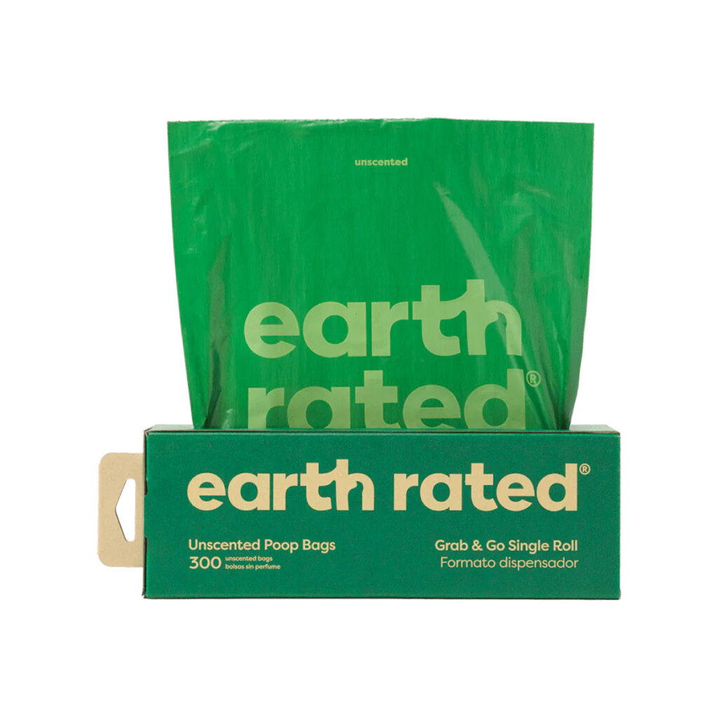 EARTH RATED Dog Poop Bags Bulk Single Roll (300 bags)
