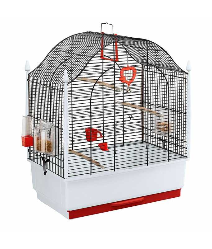 FERPLAST Cage Villa For Canary And Small Exotic Birds (Black)