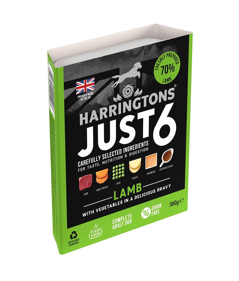 HARRINGTONS Just 6 Adult Dog Wet Food Various Flavours (380gr Tray)