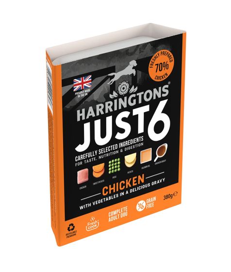 HARRINGTONS Just 6 Adult Dog Wet Food Various Flavours (380gr Tray)