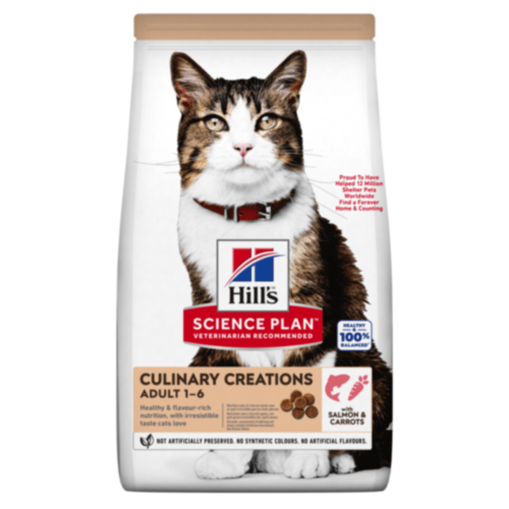HILL'S Science Plan Culinary Creations Adult Cat Dry Food With Salmon & Carrots (1.5kgs) Exp:July 2024