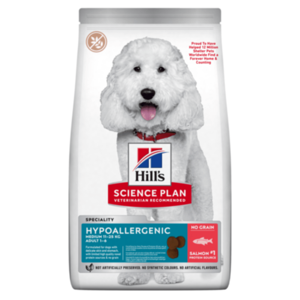 HILL'S Science Plan Hypoallergenic Grain Free Medium Breed Adult Dog Dry Food With Salmon