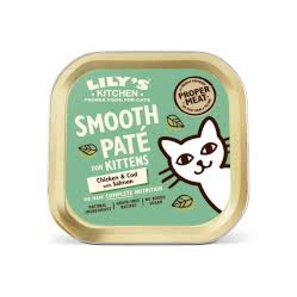 LILY'S KITCHEN Smooth Chicken & Cod Pate Kitten Wet Food Multipack (19x85 gr)