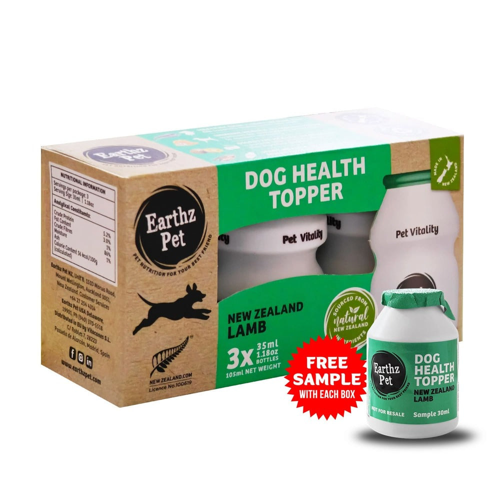 Earthz Pet New Zeeland Lamb Health Topper For Dogs (3 x 35 ml)